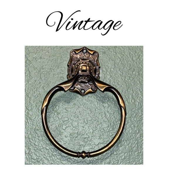 Vintage Other - Vintage 1972 Amerock Towel Ring • retro brass bathroom decor • wall • kitchen 70